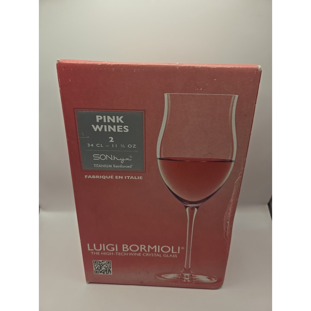 Luigi Bormioli Pink Wine Crystal Glasses Set Of 2 11.5oz